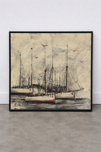 Charger l'image dans la galerie, Tableau vintage collection cadre theme bateau voilier pour salon chambre restaurant bureau

